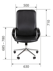 Офисное кресло CHAIRMAN 278 хром, экокожа, черный